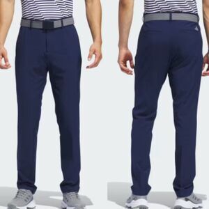 Adidas Golf Pants Men 36x33 Navy Blue Climalite 3-Stripe Tapered Trousers